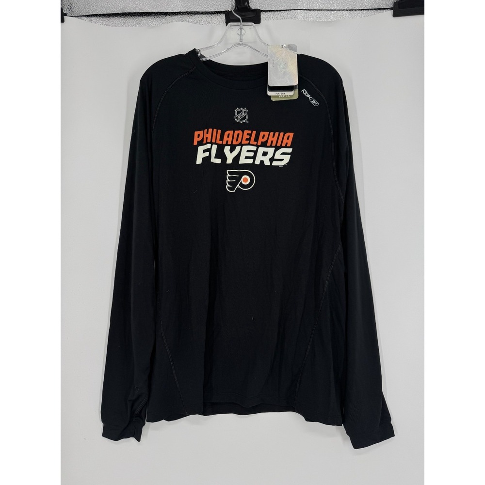 Philadelphia Flyers Reebok Graphic Long Sleeve Tee T Shirt Men Large Performance